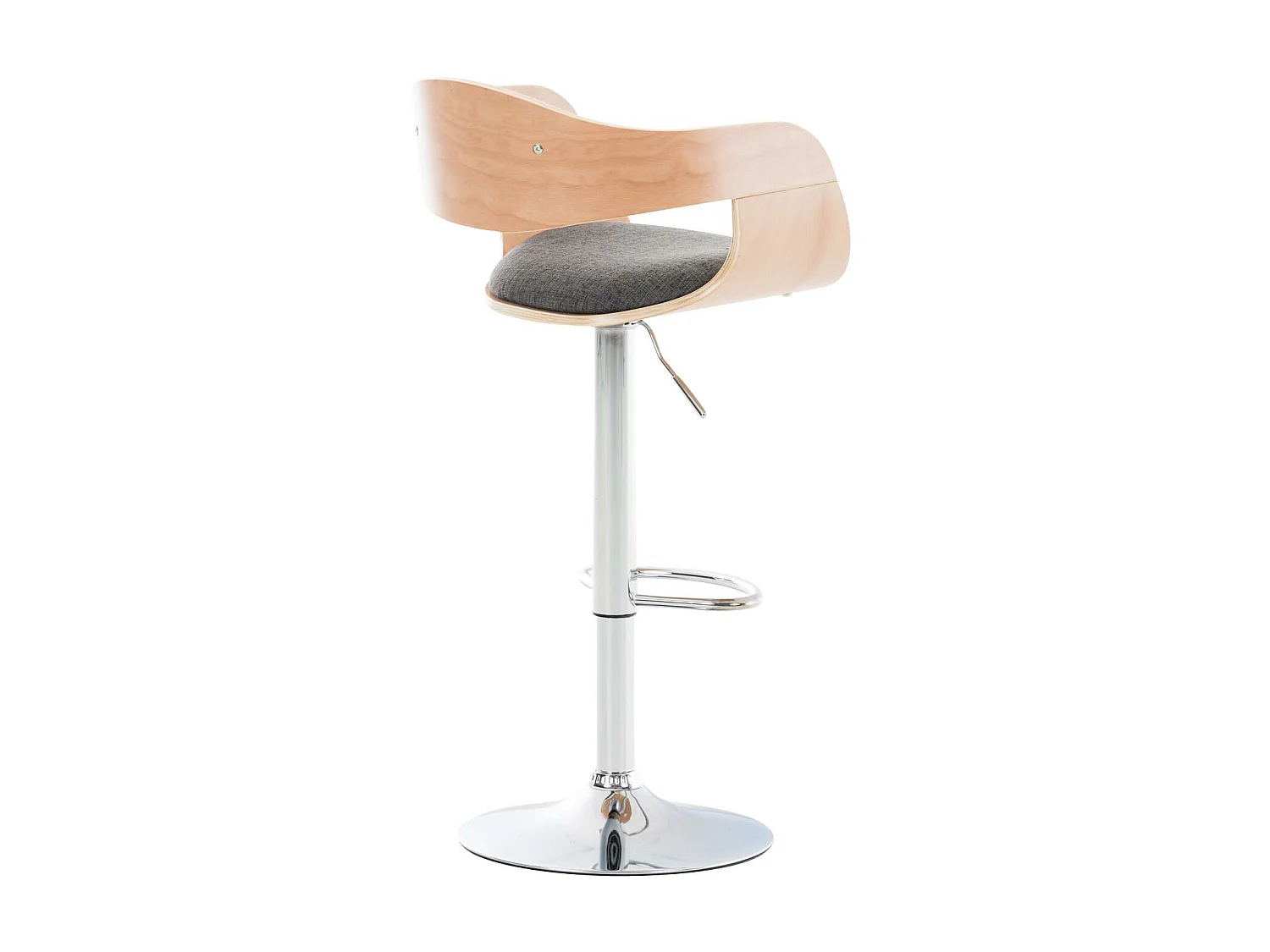 Tabouret de bar - Tissu - Nature / Gris clair - Kingston