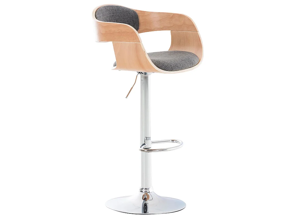 Tabouret de bar - Tissu - Nature / Gris clair - Kingston