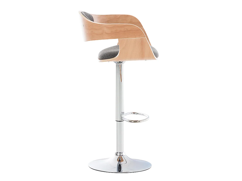 Tabouret de bar - Tissu - Nature / Gris clair - Kingston