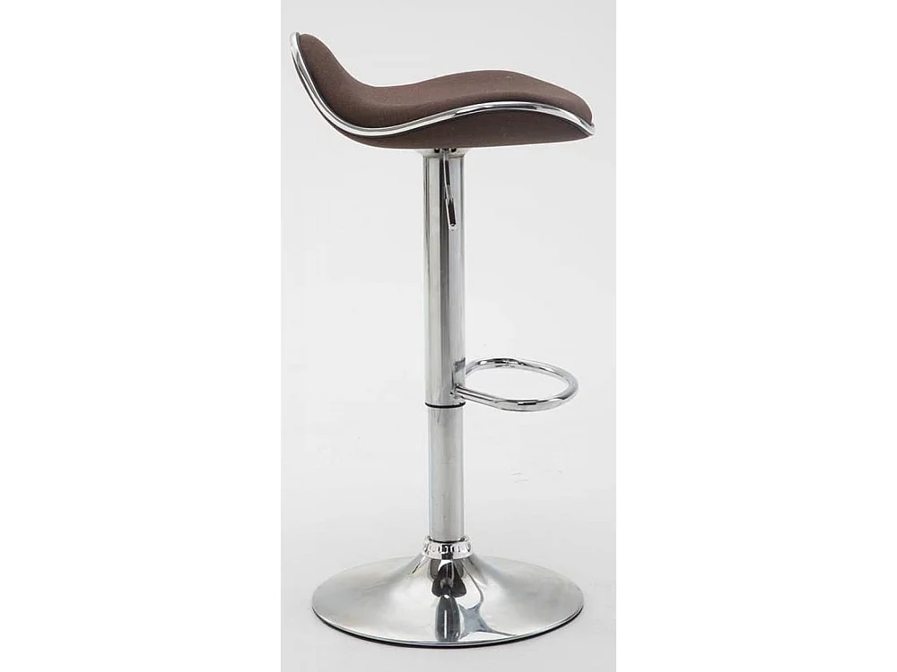 Lot de 2  Tabouret de bar - Tissu & Métal chromé - Marron - Shanghai