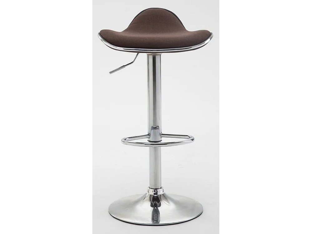 Lot de 2  Tabouret de bar - Tissu & Métal chromé - Marron - Shanghai