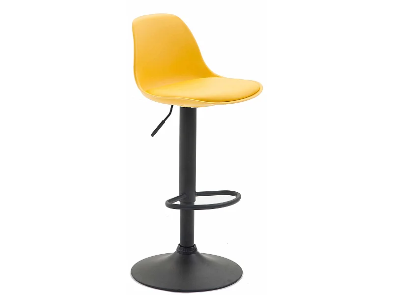 Tabouret de bar - Plastique & Métal - Jaune - Kiel