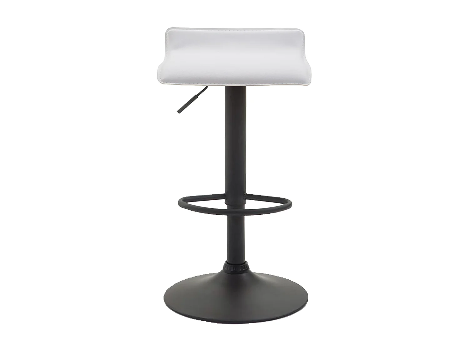 Lot de 2  Tabouret de bar - Similicuir & Métal - Blanc - Dyn V2