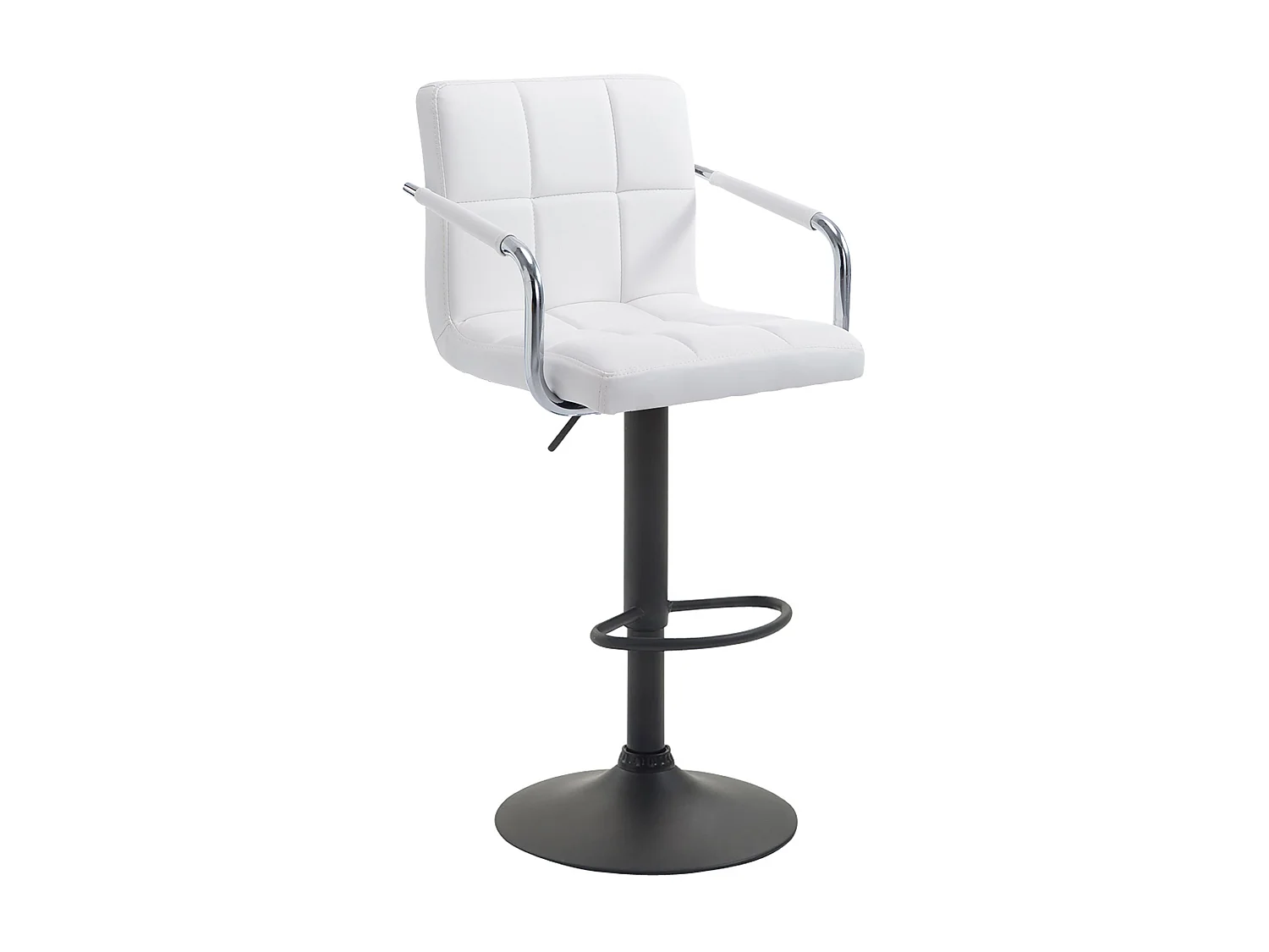 Tabouret de bar - Similicuir & Métal - Blanc - Lucy V2