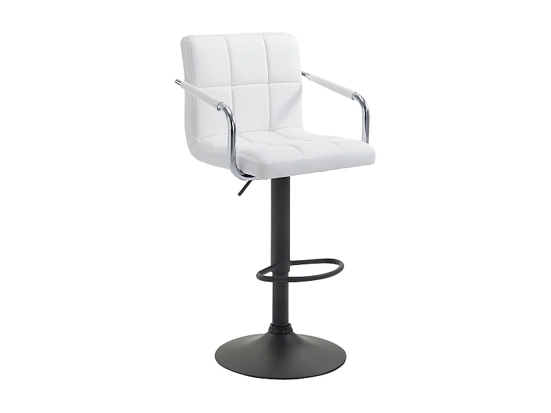 Tabouret de bar - Similicuir & Métal - Blanc - Lucy V2