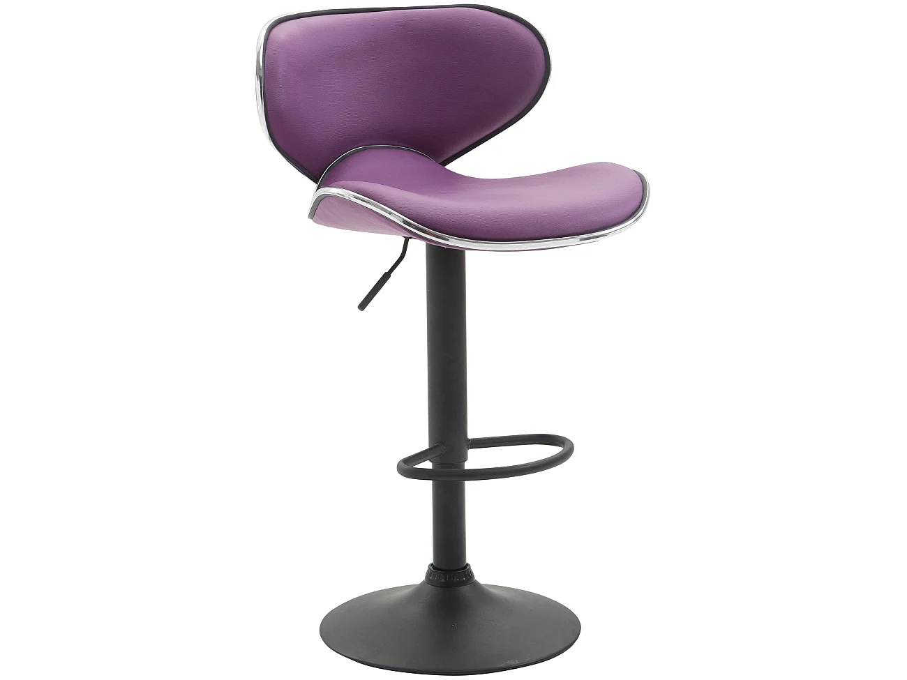 Tabouret de bar - Similicuir & Métal chromé - Violet - Las Vegas V2