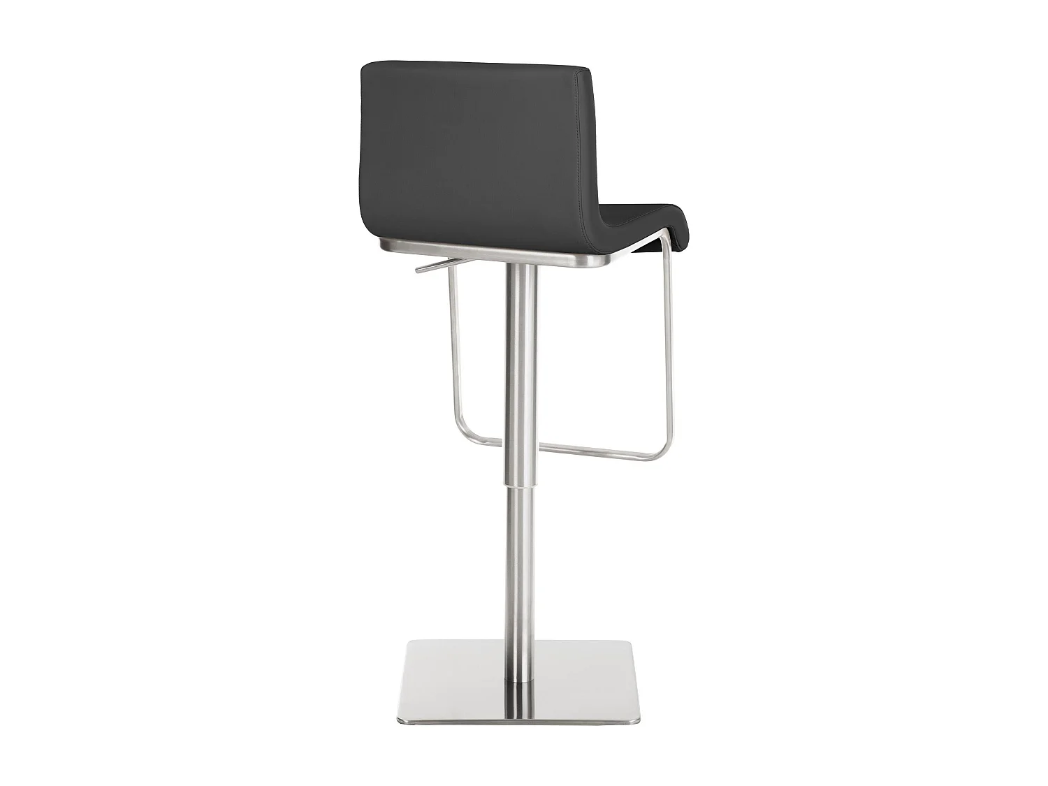 Lot de 2  Tabouret de bar - Similicuir & Acier inoxydable - Gris - Limon
