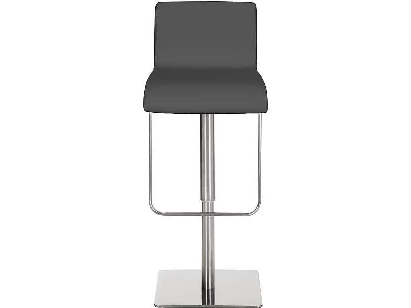 Lot de 2  Tabouret de bar - Similicuir & Acier inoxydable - Gris - Limon