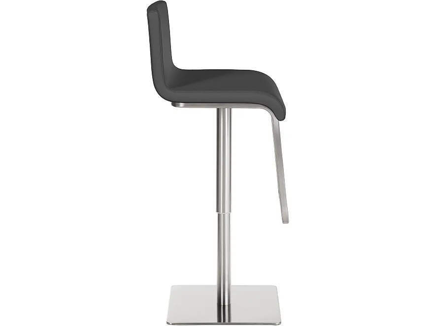 Lot de 2  Tabouret de bar - Similicuir & Acier inoxydable - Gris - Limon