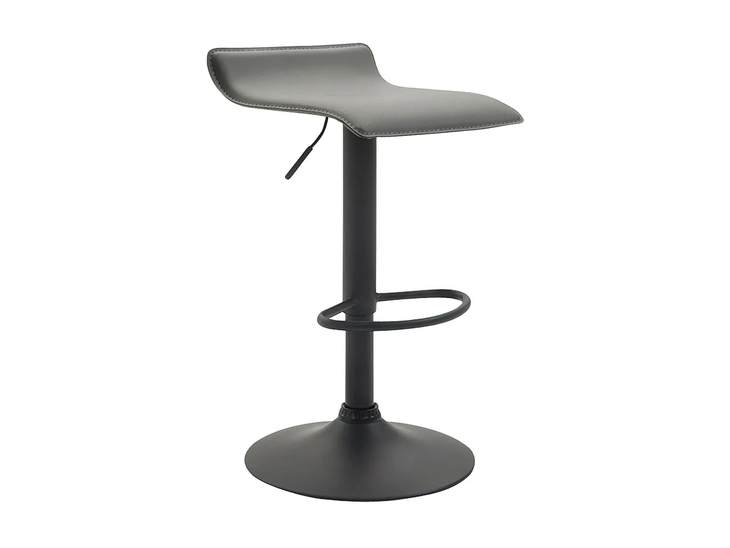 Tabouret de bar - Similicuir & Noir - Gris - Dyn V2