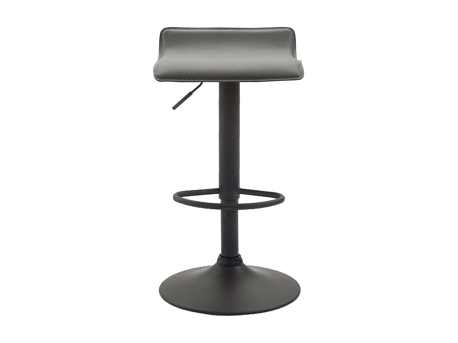 Tabouret de bar - Similicuir & Noir - Gris - Dyn V2