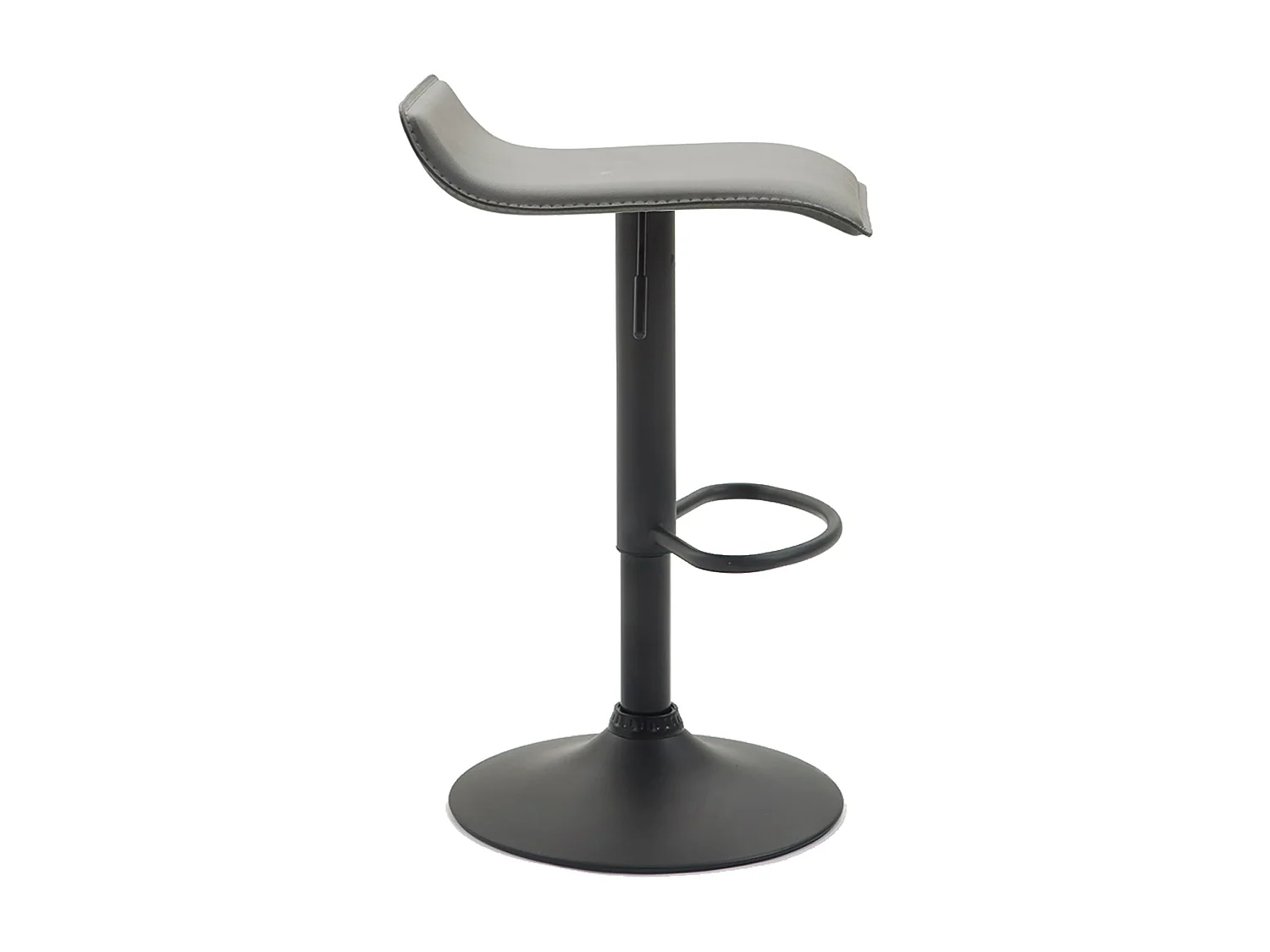 Tabouret de bar - Similicuir & Noir - Gris - Dyn V2