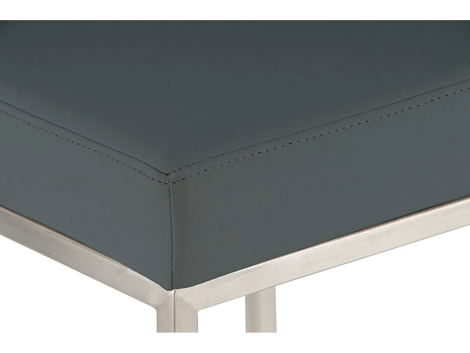 Lot de 2  Tabouret de bar - Similicuir & Acier inoxydable - Gris - Montreal 85