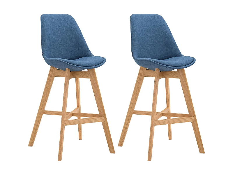 Lot de 2  Tabouret de bar - Tissu & Nature - Bleu - Cannes