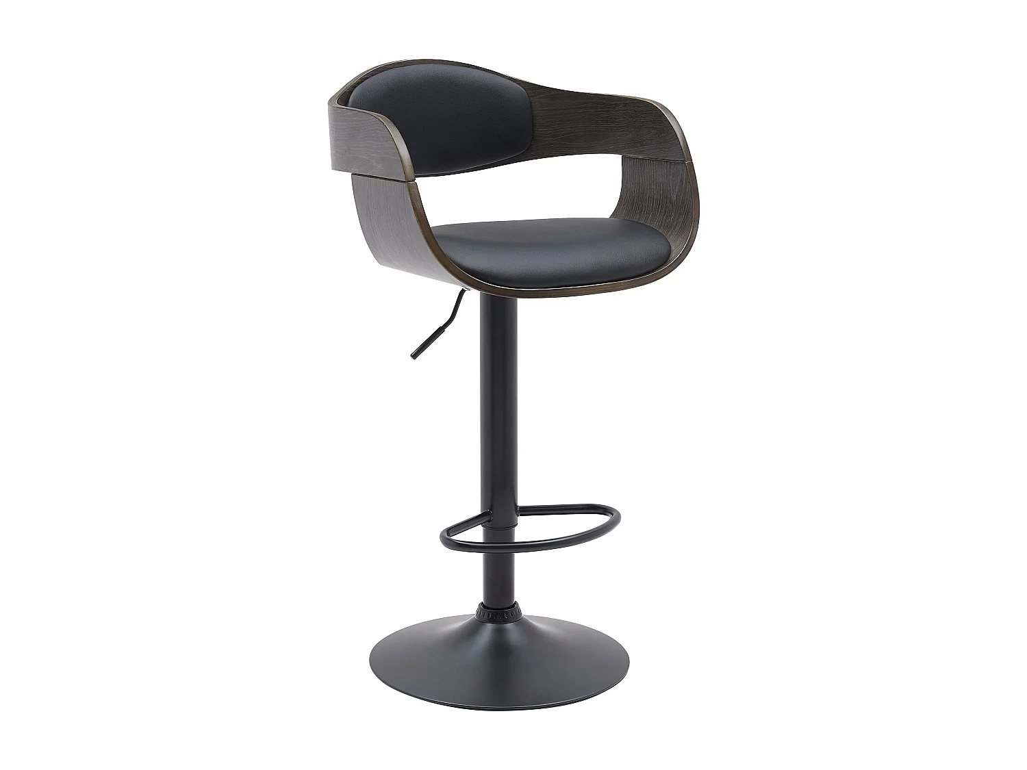 Tabouret de bar - Similicuir - Noir / Gris - Kingston