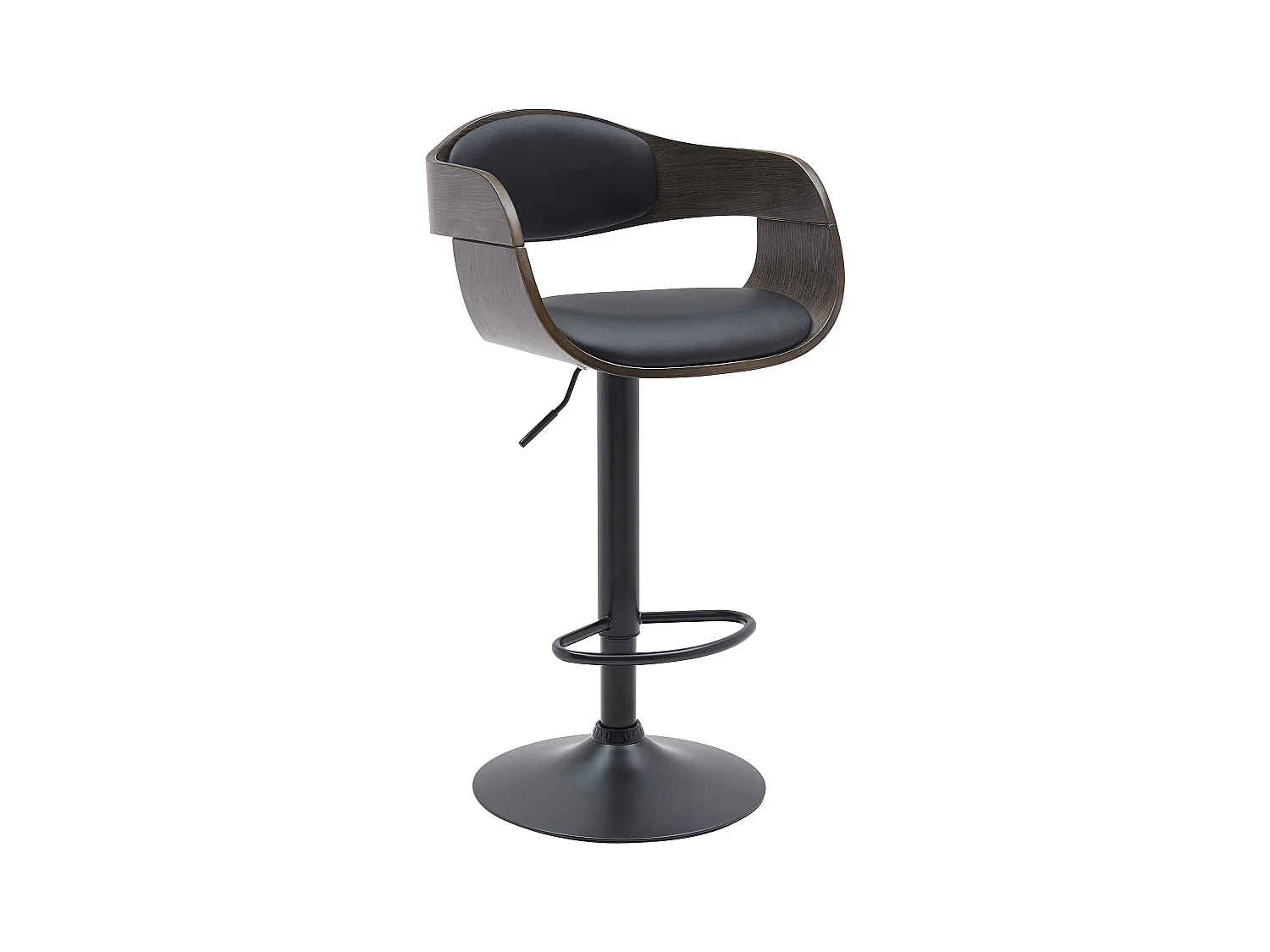 Tabouret de bar - Similicuir - Noir / Gris - Kingston