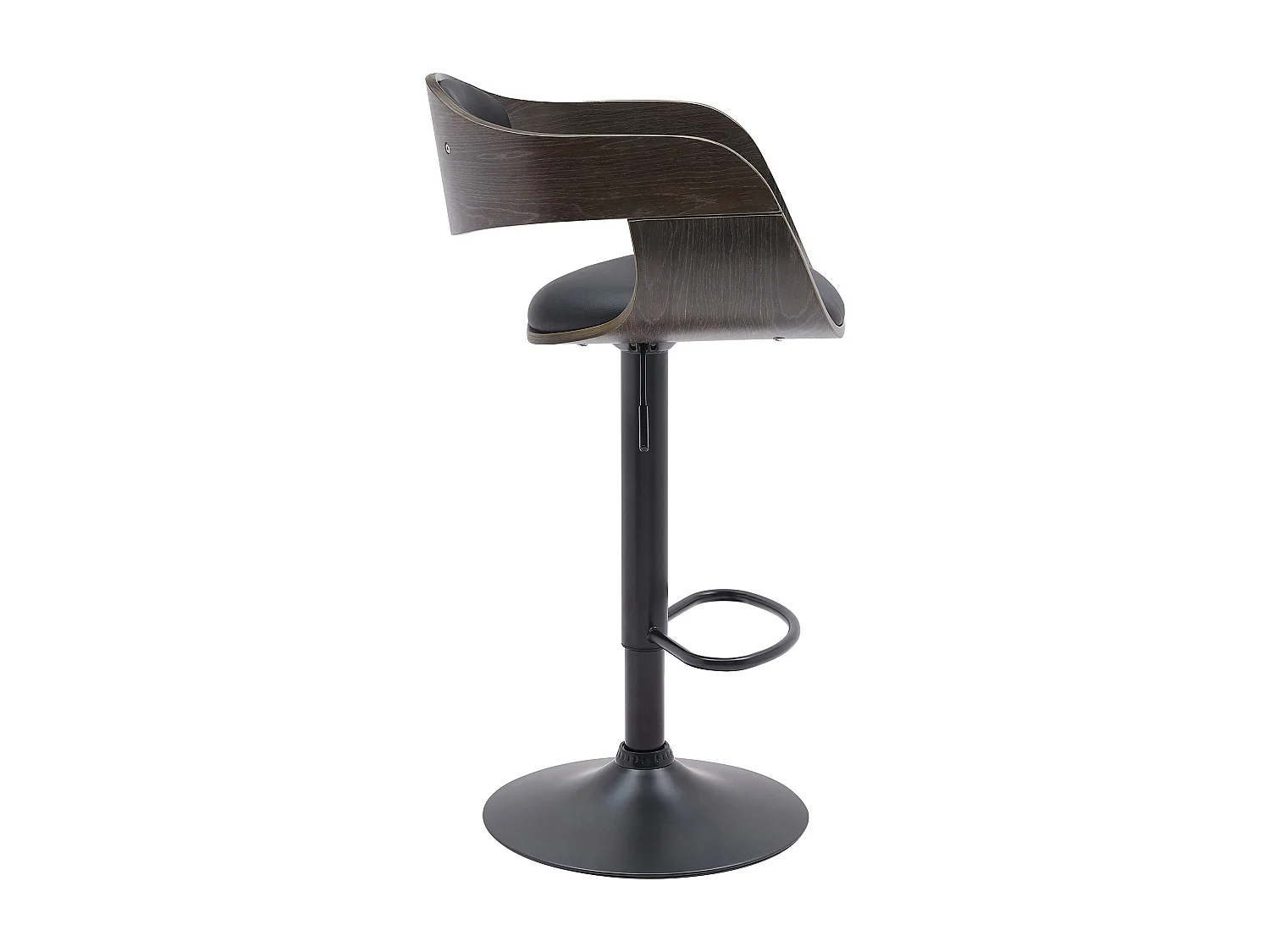 Tabouret de bar - Similicuir - Noir / Gris - Kingston