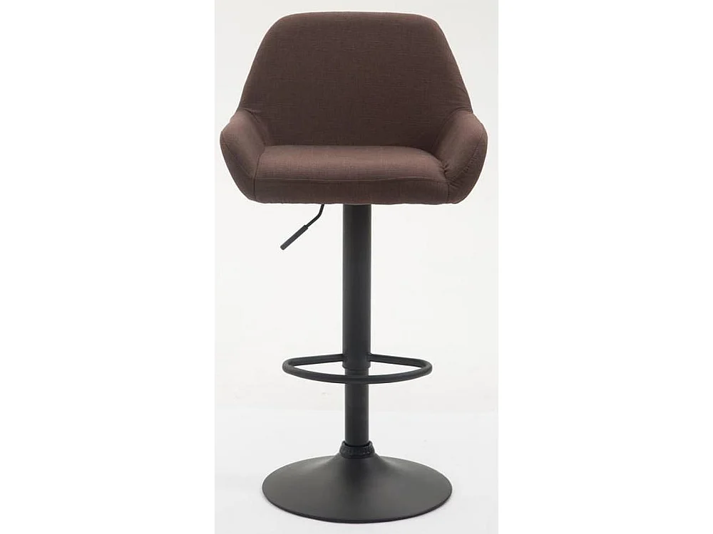 Lot de 2  Tabouret de bar - Tissu & Métal chromé - Marron - Braga