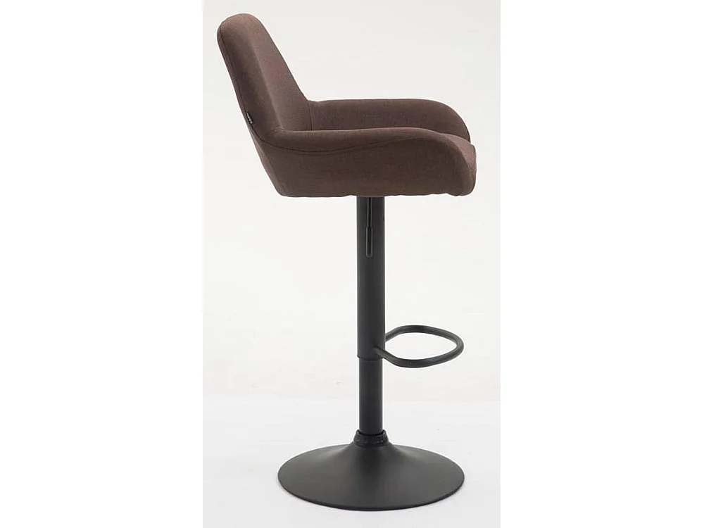 Lot de 2  Tabouret de bar - Tissu & Métal chromé - Marron - Braga
