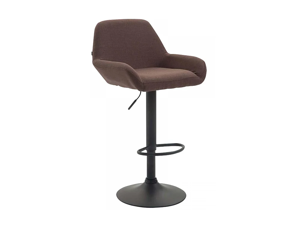 Tabouret de bar - Tissu & Noir - Marron - Braga