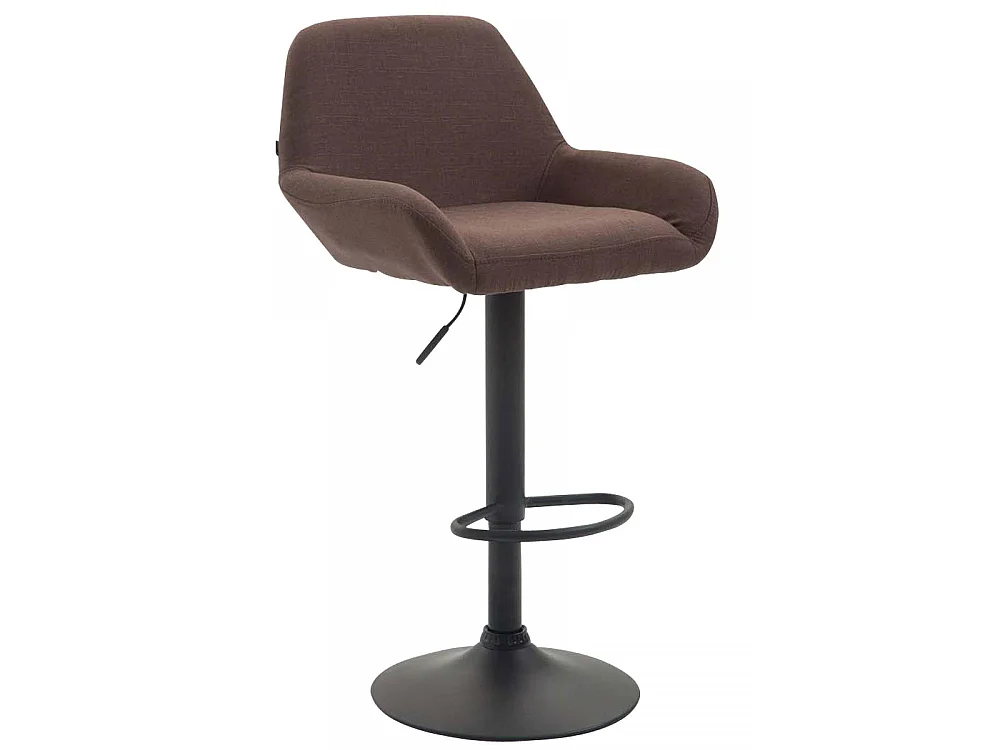 Tabouret de bar - Tissu & Noir - Marron - Braga
