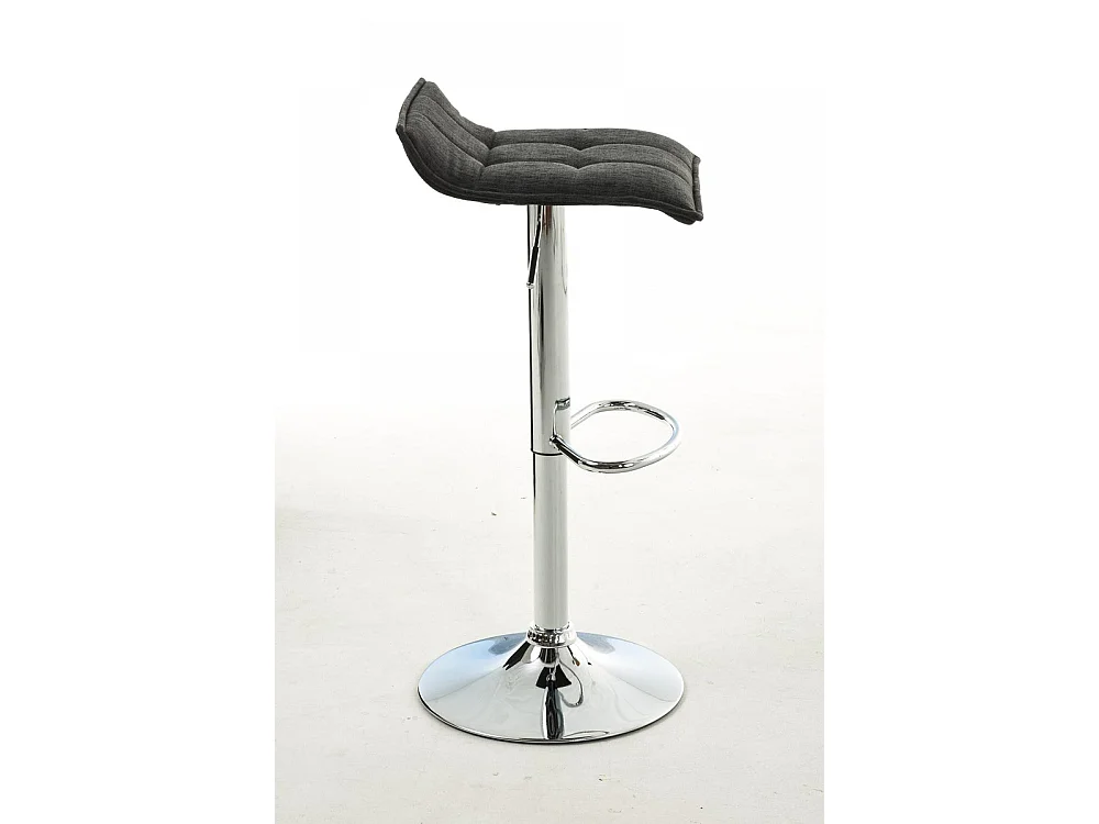 Taburete de bar - Tela & Metal cromado - Gris oscuro - Madison