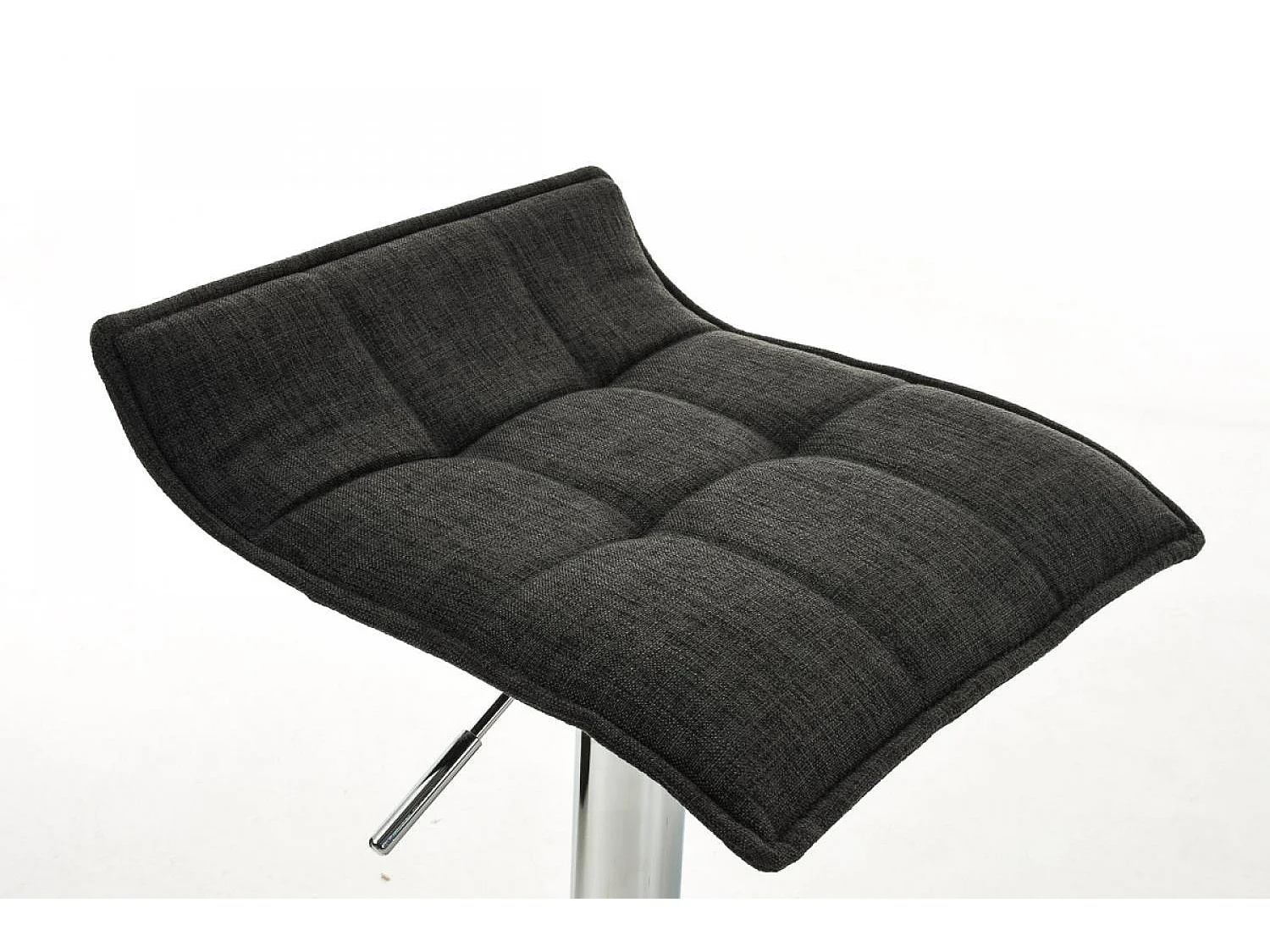 Taburete de bar - Tela & Metal cromado - Gris oscuro - Madison