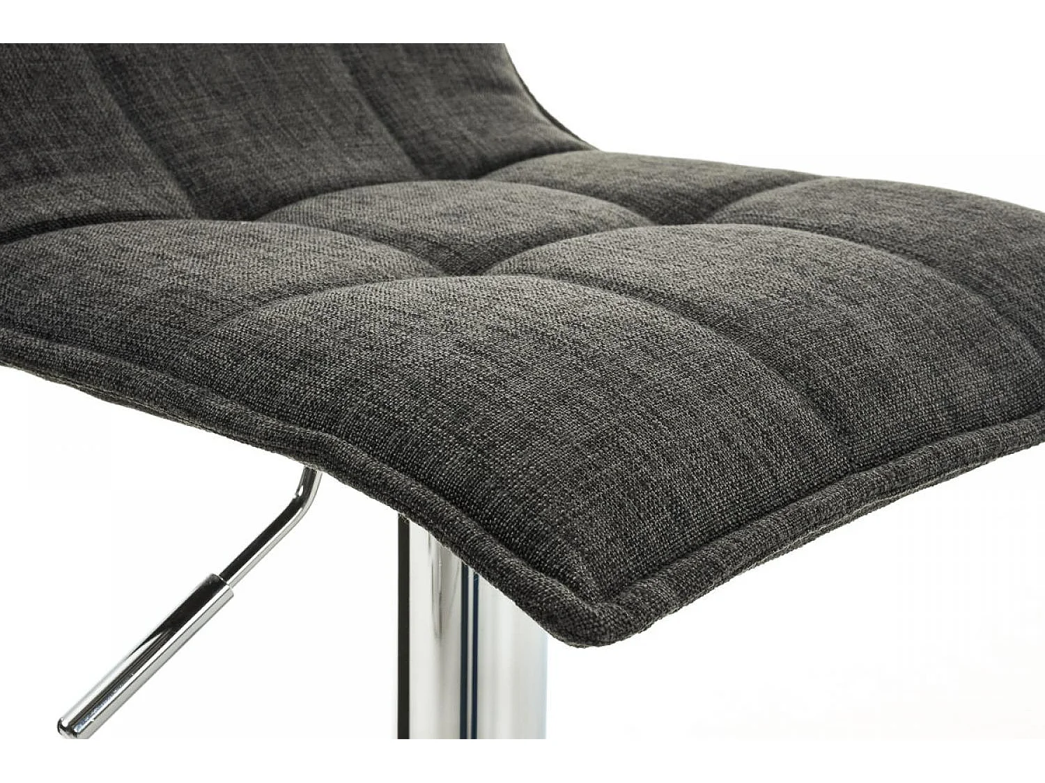 Taburete de bar - Tela & Metal cromado - Gris oscuro - Madison