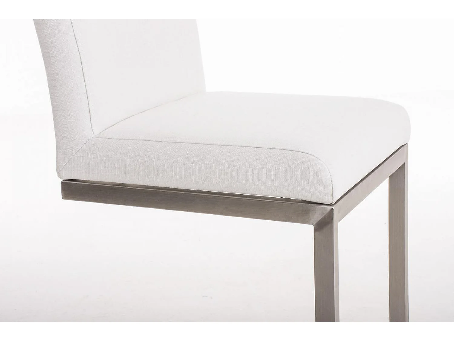 Tabouret de bar - Tissu - Blanc - Paros