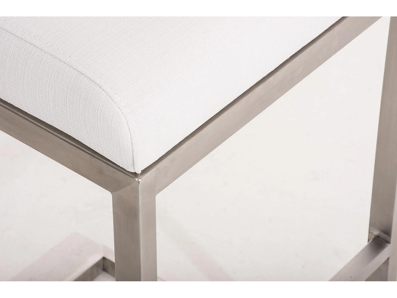 Tabouret de bar - Tissu - Blanc - Paros