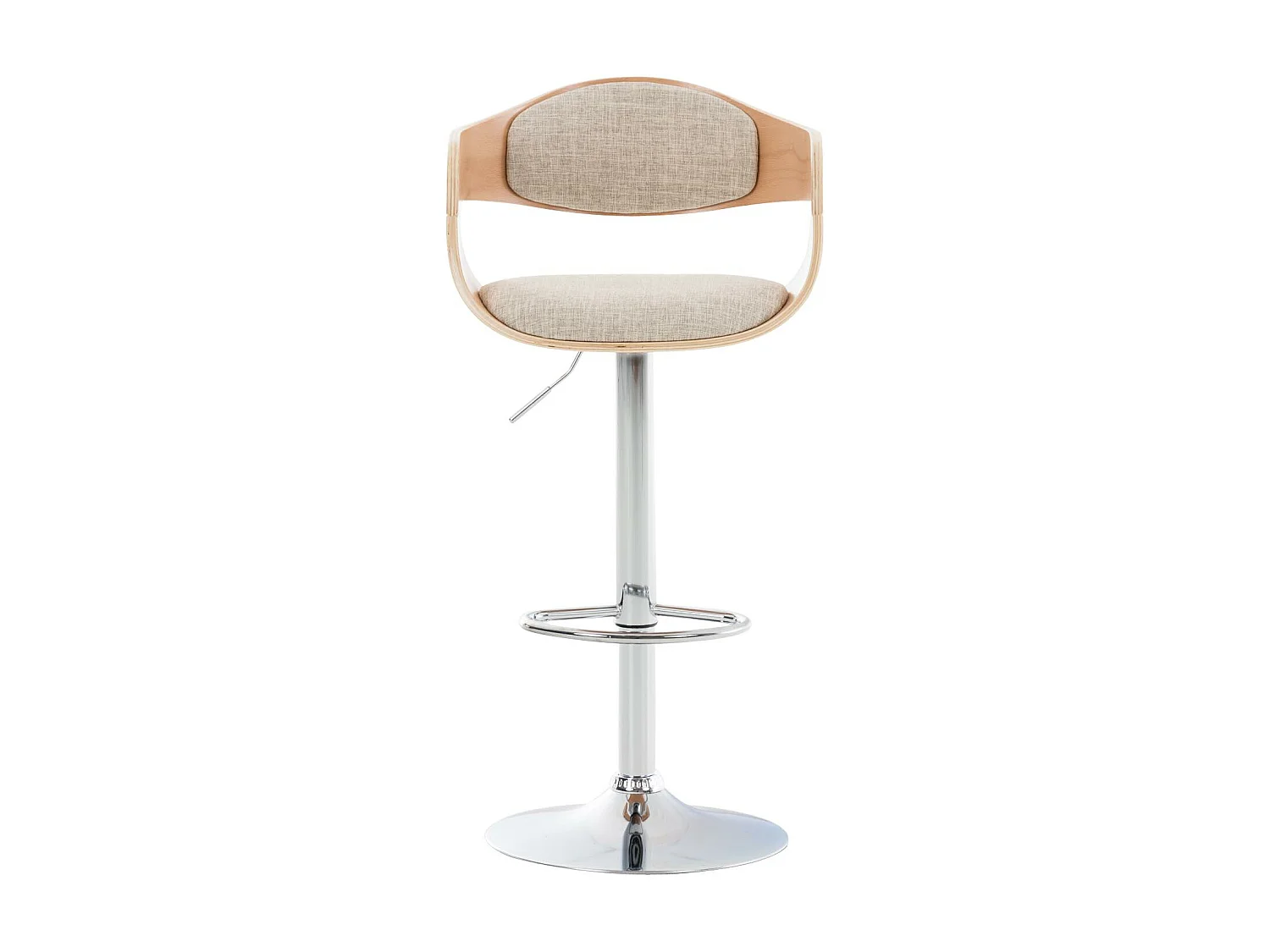 Lot de 2  Tabouret de bar - Tissu - Nature / Crème - Kingston
