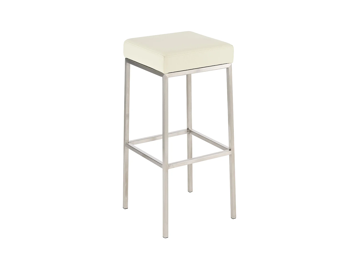 Lot de 2  Tabouret de bar - Similicuir & Acier inoxydable - Crème - Montreal 80