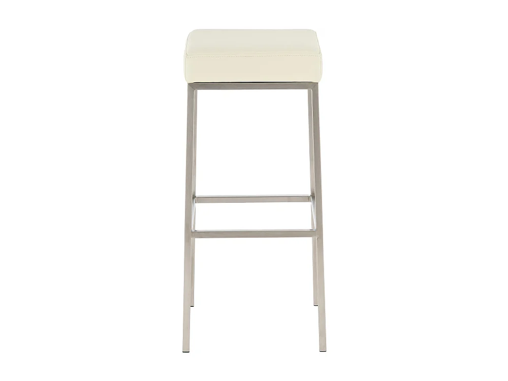 Lot de 2  Tabouret de bar - Similicuir & Acier inoxydable - Crème - Montreal 80