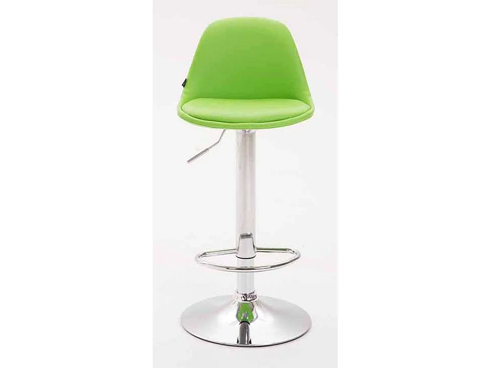 Lot de 2  Tabouret de bar - Similicuir & Métal chromé - Vert - Kiel