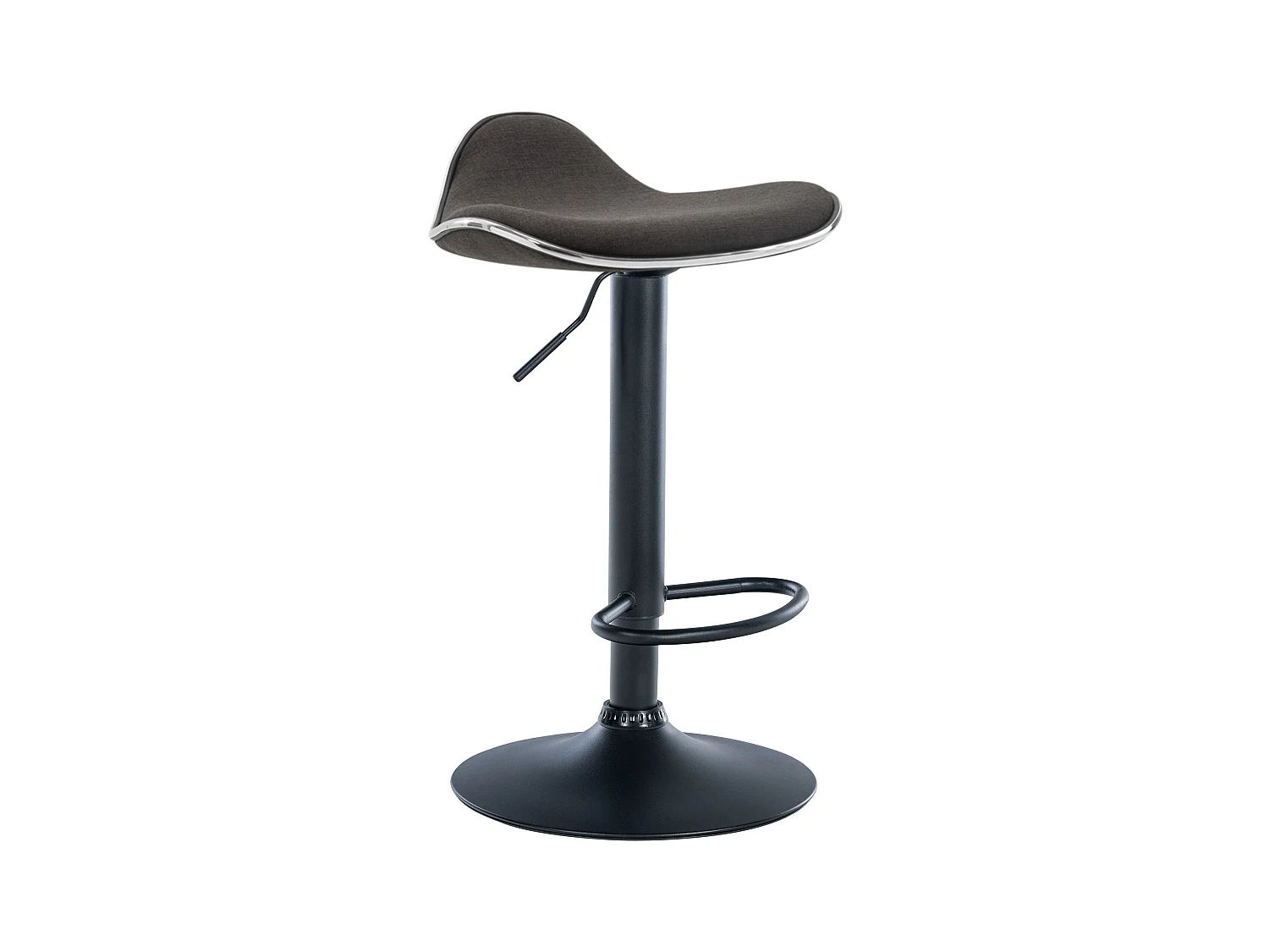Tabouret de bar - Tissu & Métal chromé - Gris foncé - Shanghai