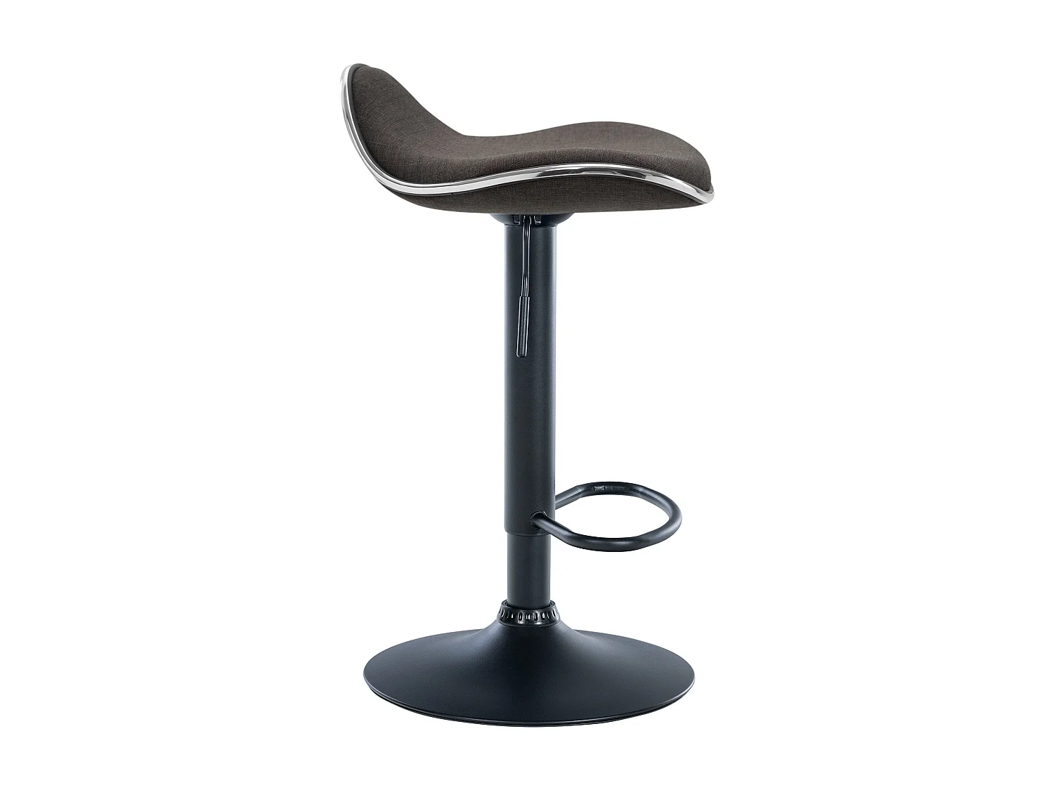 Barkruk - Stof & Metaal in chroomoptiek - donkergrijs - Shanghai