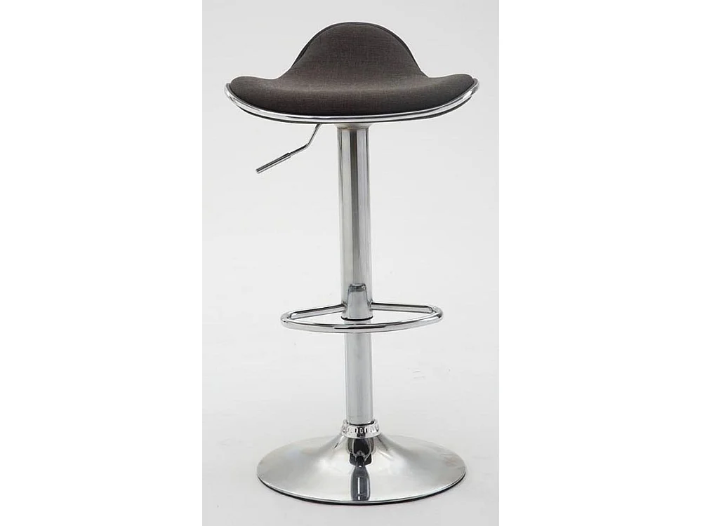 Lot de 2  Tabouret de bar - Tissu & Métal chromé - Gris foncé - Shanghai