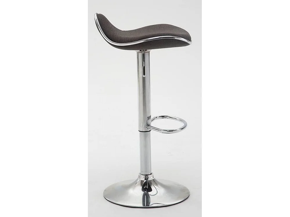 Lot de 2  Tabouret de bar - Tissu & Métal chromé - Gris foncé - Shanghai