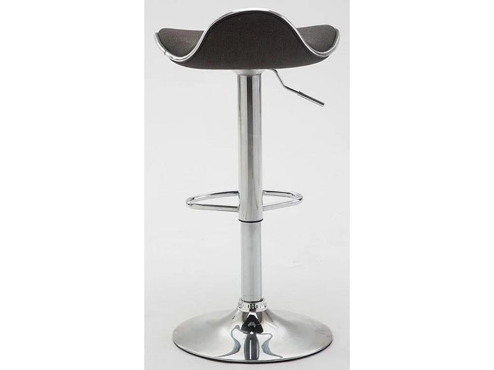 Lot de 2  Tabouret de bar - Tissu & Métal chromé - Gris foncé - Shanghai