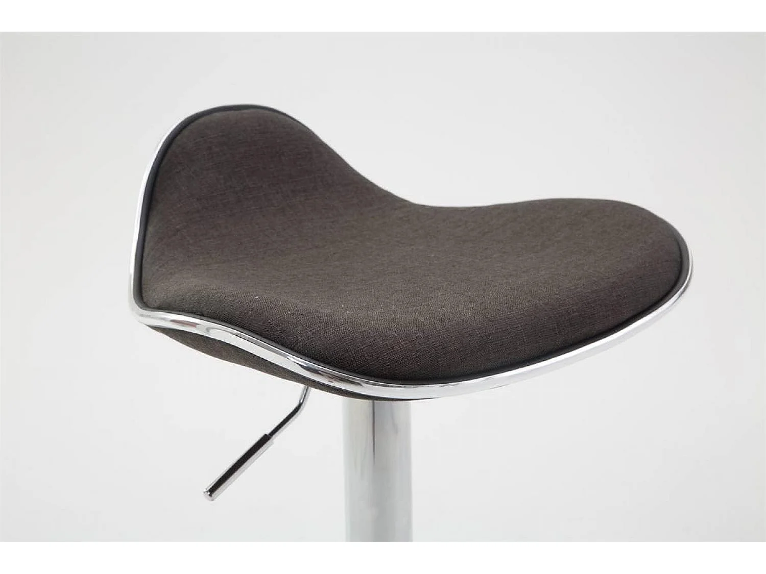 Lot de 2  Tabouret de bar - Tissu & Métal chromé - Gris foncé - Shanghai