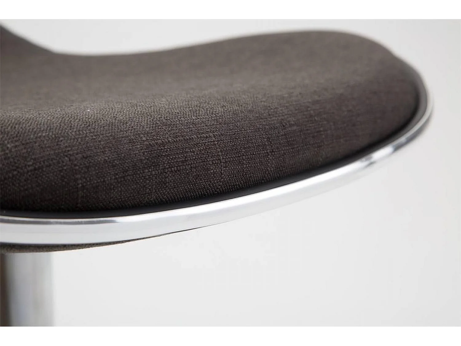 Lot de 2  Tabouret de bar - Tissu & Métal chromé - Gris foncé - Shanghai