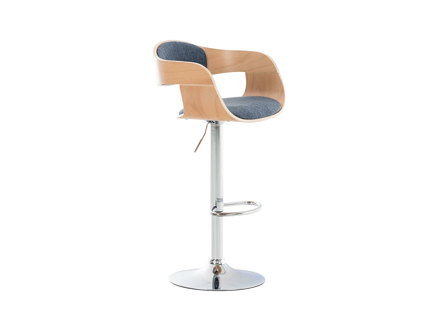 Tabouret de bar - Tissu - Nature / Bleu - Kingston