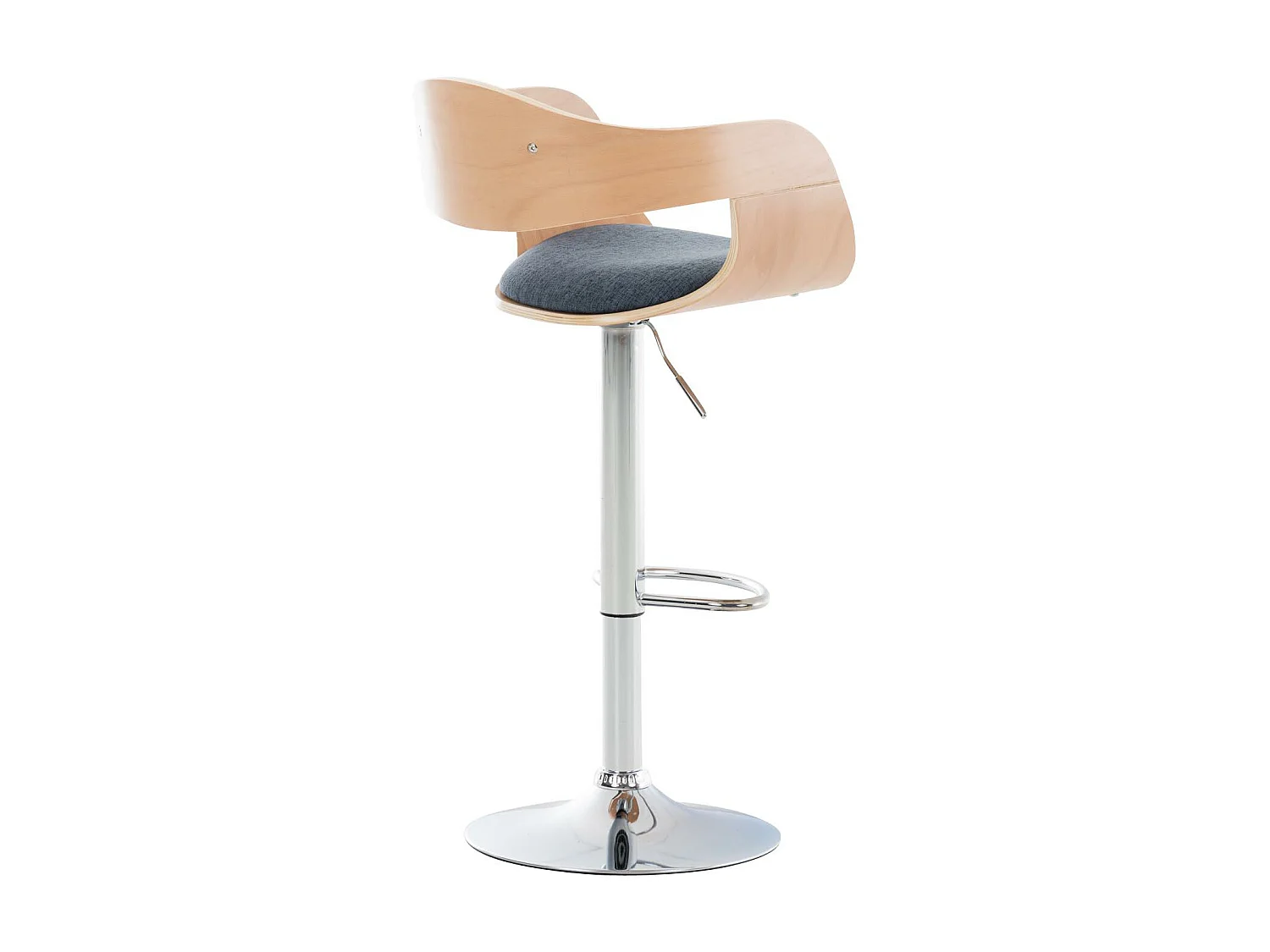 Tabouret de bar - Tissu - Nature / Bleu - Kingston