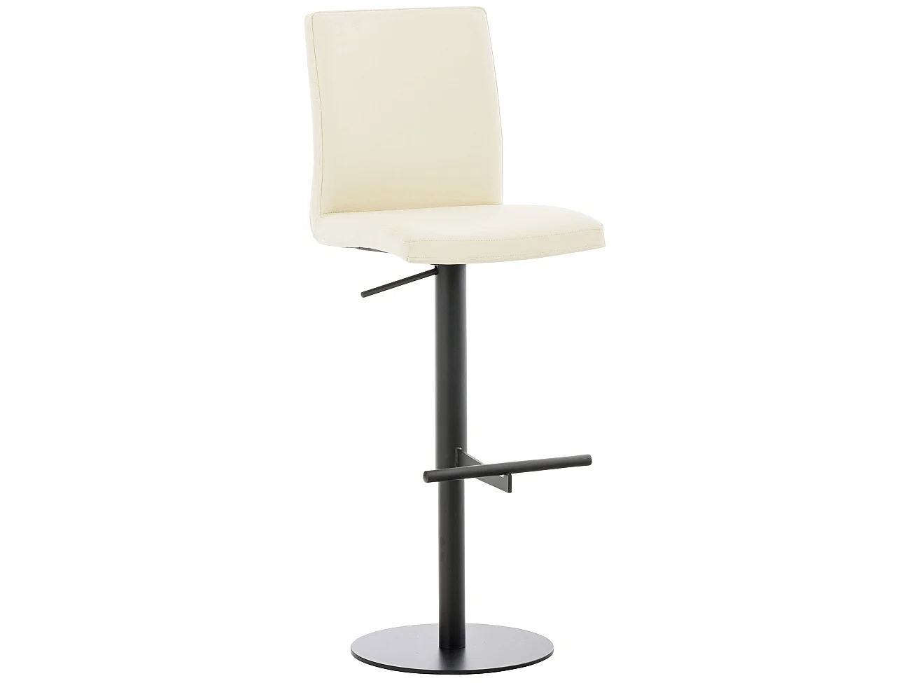 2er Set Barhocker - Kunstleder & schwarz - creme - Cadiz