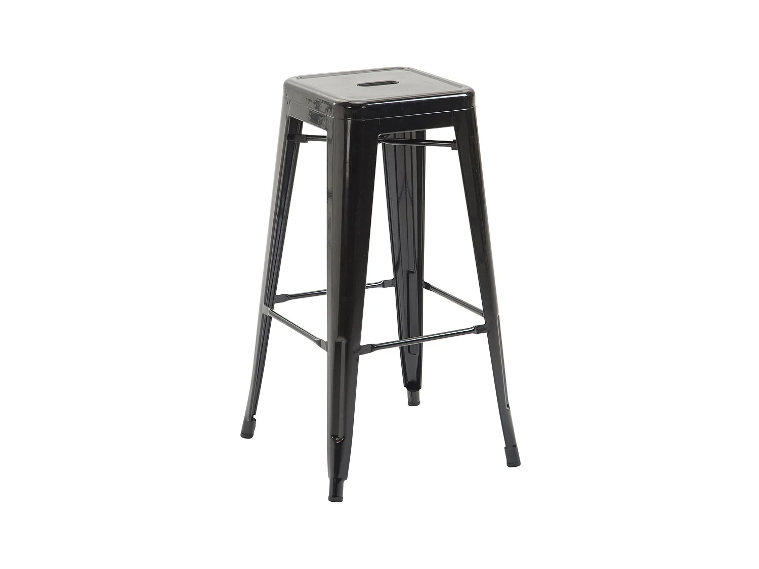 Lot de 2  Tabouret de bar - Métal & Métal - Noir - Joshua V2