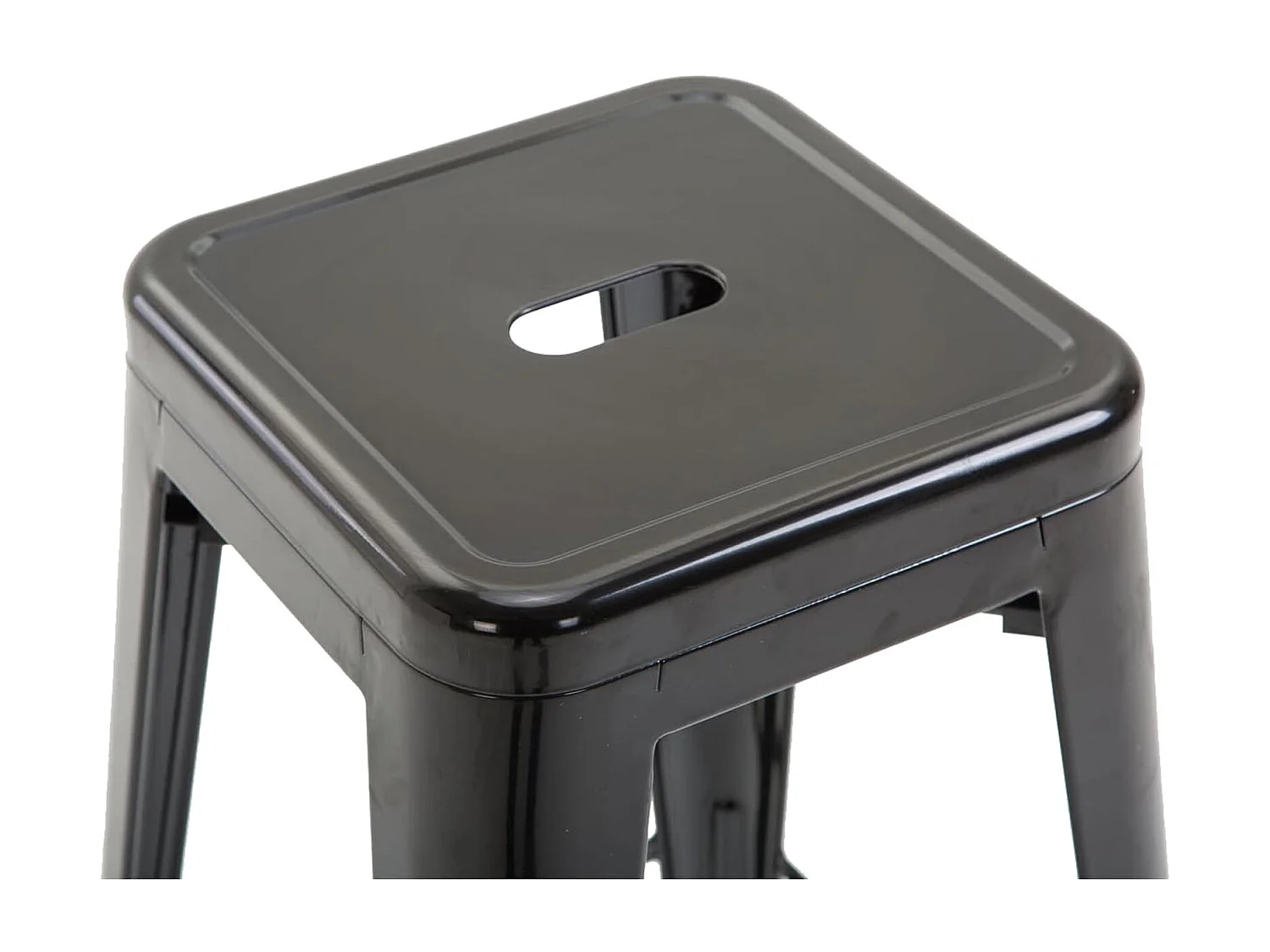 Lot de 2  Tabouret de bar - Métal & Métal - Noir - Joshua V2