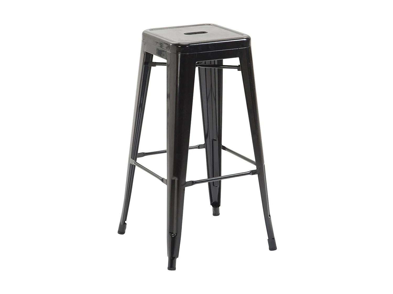 Lot de 2  Tabouret de bar - Métal & Métal - Noir - Joshua V2