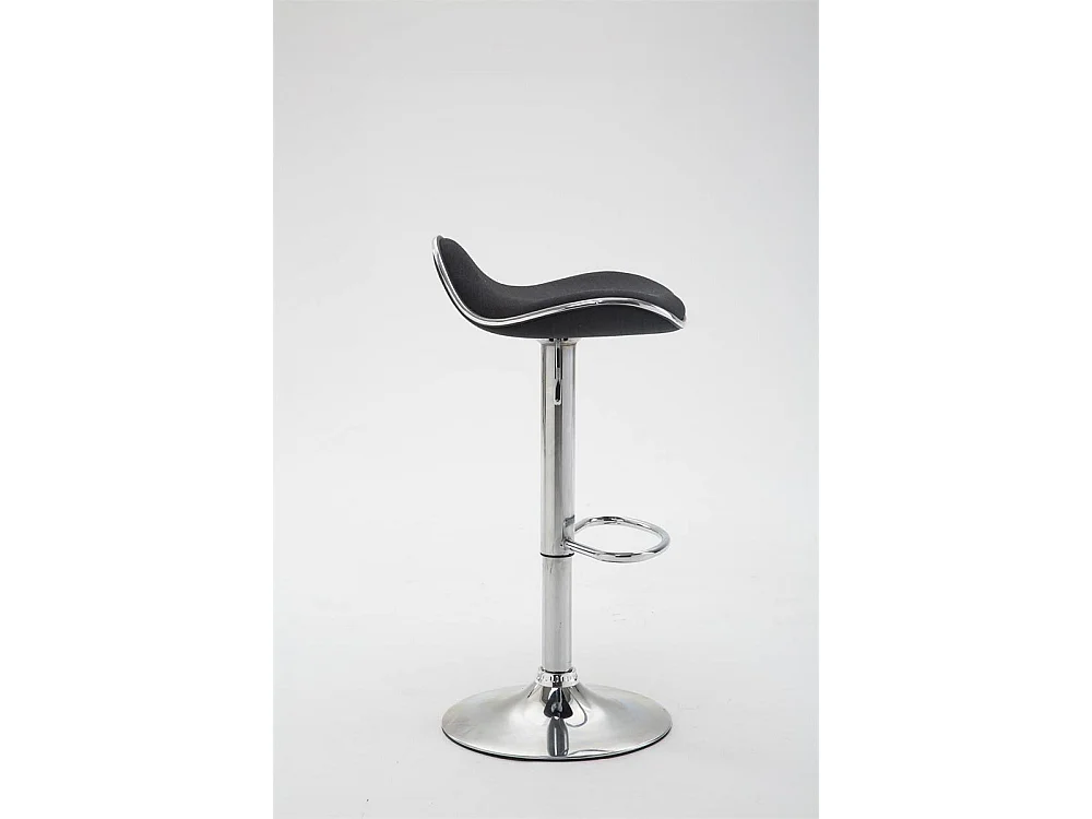 Tabouret de bar - Tissu & Métal chromé - Noir - Shanghai