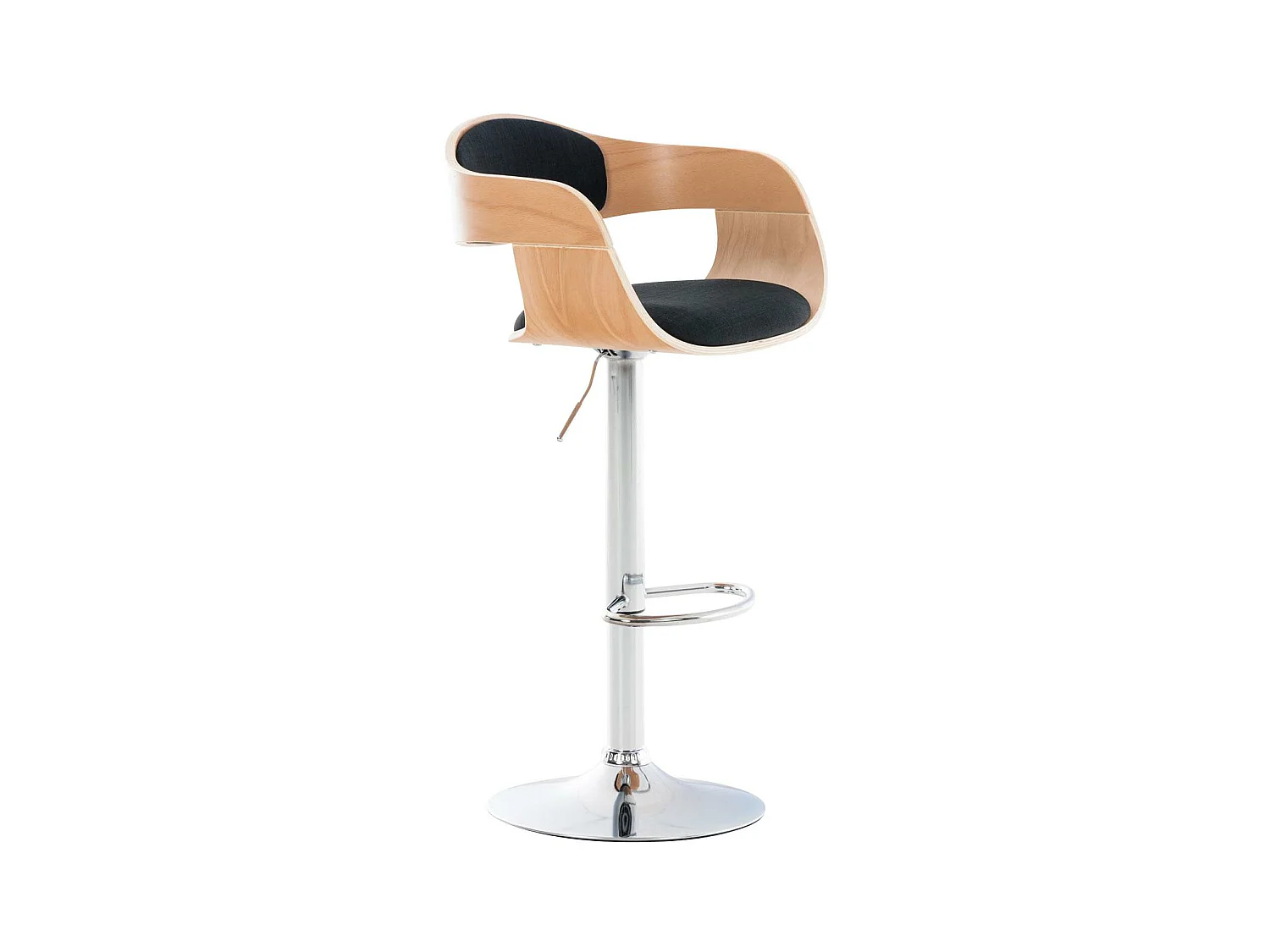 Tabouret de bar - Tissu - Nature / Noir - Kingston