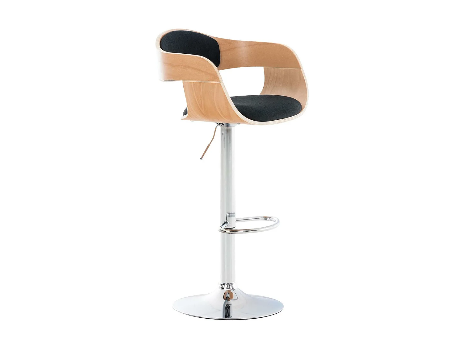 Tabouret de bar - Tissu - Nature / Noir - Kingston